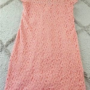“Pea in the Pod” Maternity, pink, lacy, lined dress. EUC beautiful, flattering!